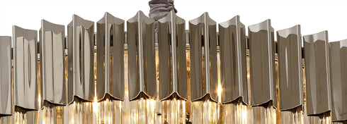 Kuna Nickel/Clear Pendant Round 12 Light 80cm